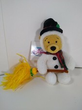 NEW Disney 8" Mini Bean Bag Snowman Winnie The Pooh Beanie Plush Doll With Tags