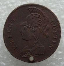 Antique Nuremberg Kriegs Göttin Der Anker Wachet Das Glik Lachet Rare Token D2