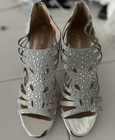 Women’s Forever Perform 60 Silver Rhinestone Heel Sandals, Shoes Size 10 — photo 4