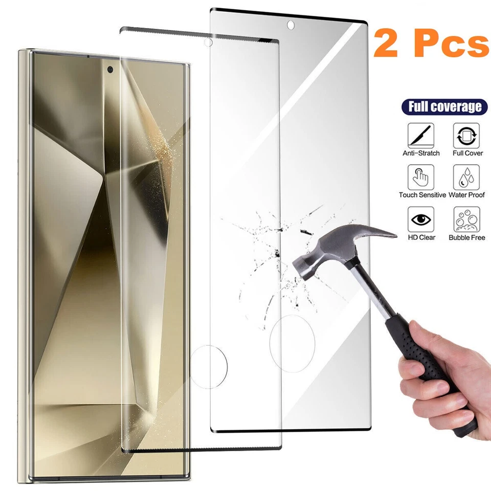 Full TEMPERED GLASS Screen Protector For Samsung Galaxy S25 Ultra S24 S23 S22+5G - Image 2 of 3