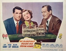 MR. BLANDINGS BUILDS HIS DREAM HOUSE CARY GRANT MYRNA LOY LOBBY CARD (1948)