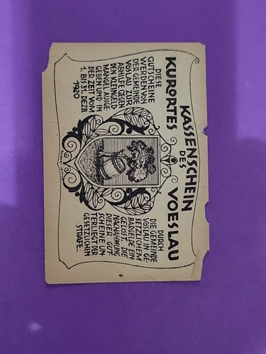 10 Heller 1920 Vöslau Österreich Notgeld Notgeld Banknote - Bild 7 von 10