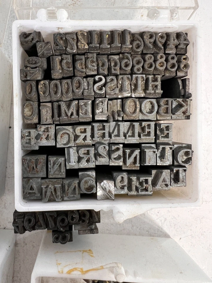 Lot  Letterpress Type Metal Printing Block Antique Alphabet Upper & numbers - Image 4 of 4