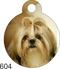 Pet Tags Personalized Pet ID tag for Dog and Cat ROUND Tag unique PINK Heart