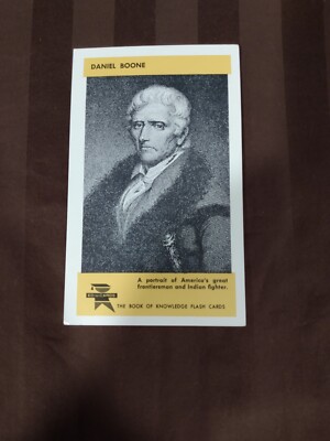1960 ED-U Cards Daniel Boone #26 The Book Of Knowledge Flash Cards *RARE*