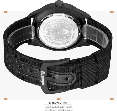 Infanterie Militäruhren für Herren, Herren Feld Armbanduhr für taktische Outdoor - Bild 6 von 7