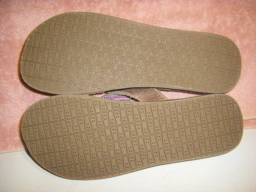 Sanuk Mosey Up Tan Women's Leather Sandals SWS10030 Flip Flops Size 9 - Picture 6 of 7