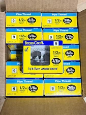 (20) Brass Craft 1/4 Turn Angle Valve 1/2" NOM FIP Inlet x 3/8" COMP G2R17X C1