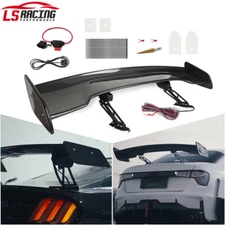 56” Rear Trunk Spoiler Electric Real Carbon Fiber Racing Tail Wing GT Style