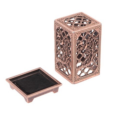 Alloy Censer Incense Holder Square Vertical Incense Burner Indoor Aromatherapy