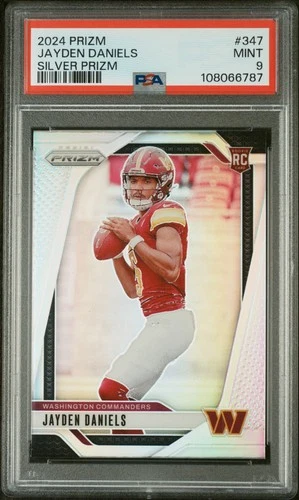 2024 PANINI PRIZM SILVER PRIZM #347 JAYDEN DANIELS PSA 9