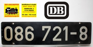 ORIGINAL DB Dampflok Lokschild BR 086 721 8 Siebdruck