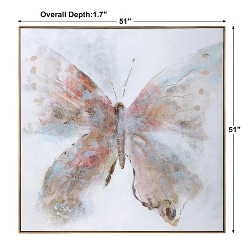 Uttermost Free Contemporary Wood Flying Hand Painted Canvas in Multi-Color - Picture 6 of 6