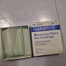 GRAFCO MICROSCOPE SLIDES 3703-2P QTY 72  25 MM X 75 MM