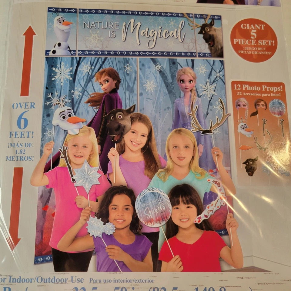 Disney Frozen II Scene Setters Backdrop w/12 Photo Props Over 6 ft Tall Birthday - Image 2 of 4