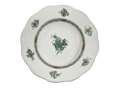 Herend Chinese Bouquet Green 504 Pasta Soup Bowls Plates 20,5 cm 8 inch