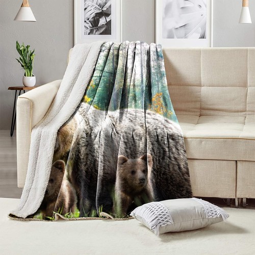 Fleece Throw Blanket 50"x60", Soft Cozy Warm Fuzzy Flannel Plush Blanket Brow... - Picture 2 of 8