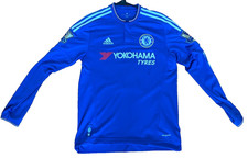 🇬🇧Adidas Chelsea FC Eden  Hazard#10 2015/2016 Long Sleeve Home Blue Jersey  M