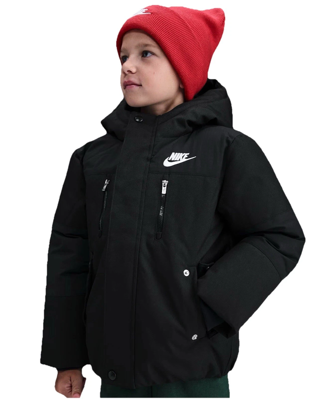Nike Little Kid Coat 4 (3-4Y) Outdoors Jacket Zip Hooded Woven Winter Snow