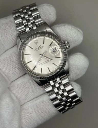 Rolex Datejust Mens Stainless Steel Watch w/ Jubilee Bracelet & Silver Dial 1603