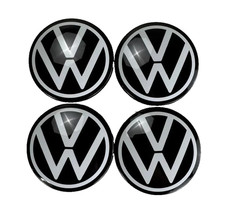 4x USED GENUINE VW ALLOY WHEEL CENTER CAPS 10A601171 White ID3 ID4 60mm OUTSIDE