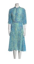 Stella Mc Cartney leopard teal blue dress small
