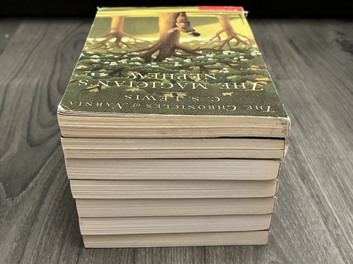 CHRONICLES of NARNIA book LOT CS Lewis Childrens literature set PB 1-7 - Picture 9 of 13