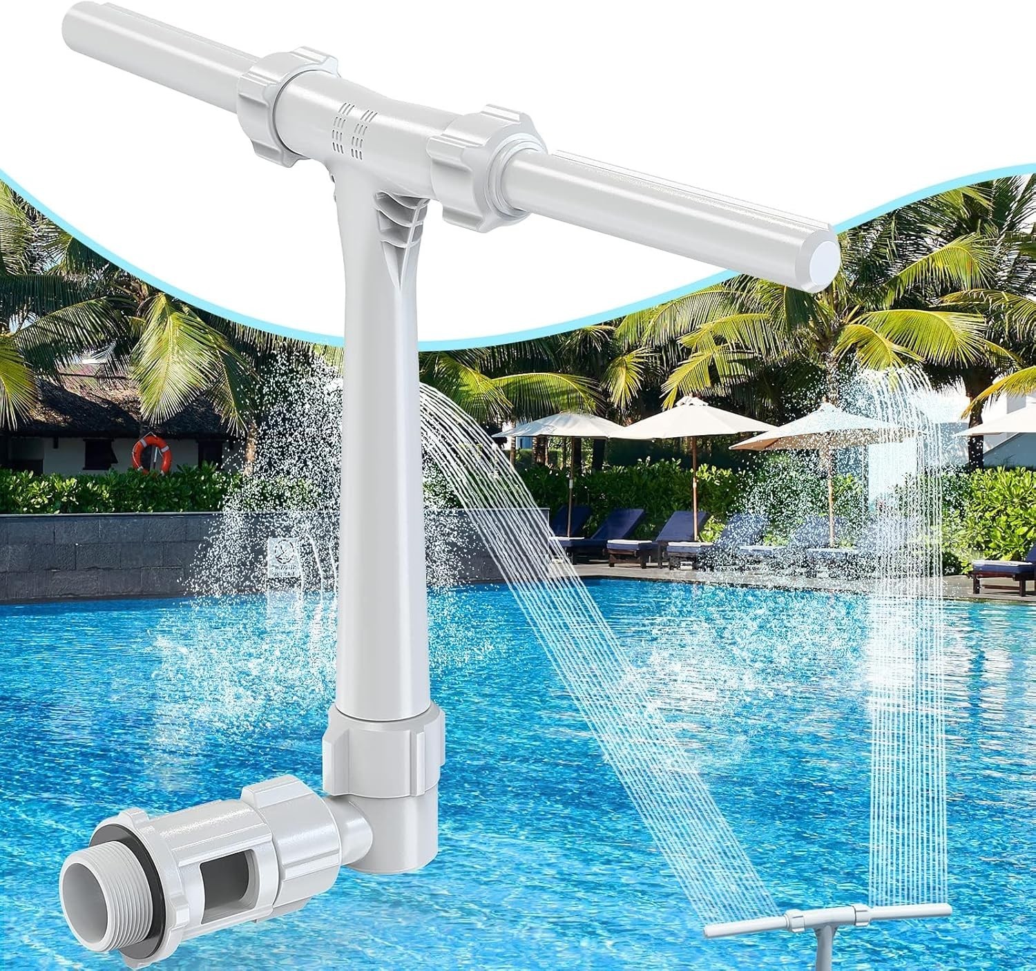 Fuente de piscina Poolhacker fuentes de agua de doble pulverización sobre el suelo/piscinas subterráneas