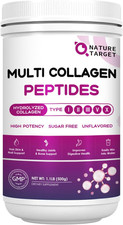 NATURE TARGET Multi Collagen Peptides Powder - Type I, II, III, V, X - Hydrolyze