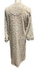 Miss Elaine Beige Paisley Brushed Soft Zip Robe Housecoat Size Small