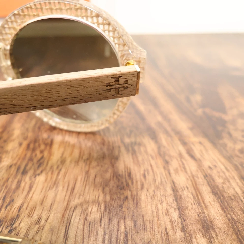 Gafas de sol Tory Burch montura redonda beige patrón a cuadros TY7128-17388E-5421 140mm Foto 4 de 4