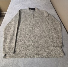 Wrangler Men's Gray Knit 1/4 Zip Mock Neck Pullover Sweater Long Sleeve Size L