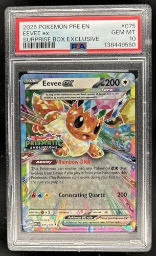 2025 Pokemon Prize Eevee ex Prismatic Evolutions Ultra Rare #075/131 PSA 10