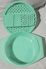 Vintage TUPPERWARE Tarka Krajalnica Pokrywa miski Jadeite 786-1 1970s Kuchnia Madolin