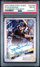 2018 Topps Gypsy Queen Ryan McMahon Gum Back Auto RC SP 11/25 #GQARM PSA 8