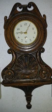 Vintage TREND Wood Wall Clock w/Key, working great, missing finial