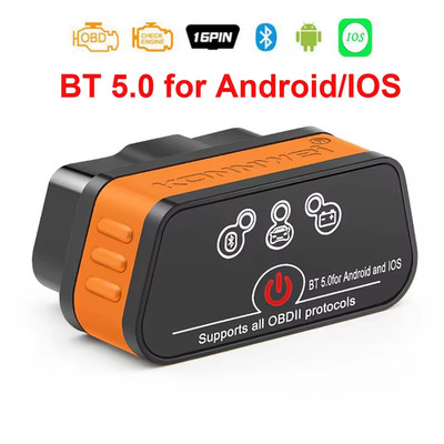 Konnwei ELM327 V1.5 Bluetooth 5.0 OBD2 Scanner Car Diagnostic Tool Code Reader