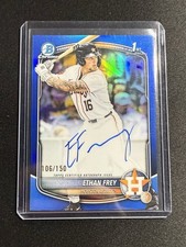 2023 Bowman Draft Ethan Frey Autograph Blue Refractor /150 Houston Astros