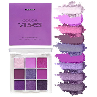 9 Colors Eyeshadow Palette - Purple Eyeshadow Theme, High Pigmented Blendable Ma