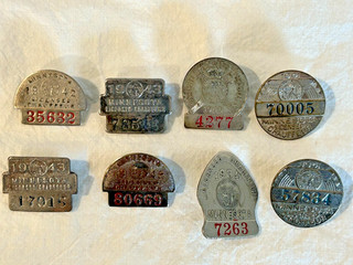 8 Vintage Chauffeur's License Badges/Pin Backs 1930's &40's Minnesota