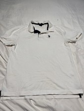 US Polo Assn Youth Boys Size XL 18 White Short Sleeve Basic Polo Shirt Vtg