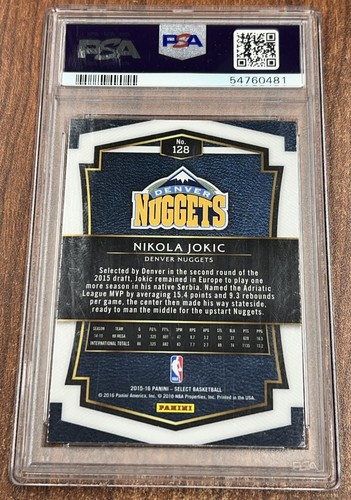 2015 PANINI SELECT #128 NIKOLA JOKIC ROOKIE RC PSA 8 NM-MT DENVER NUGGETS MVP - Picture 2 of 2