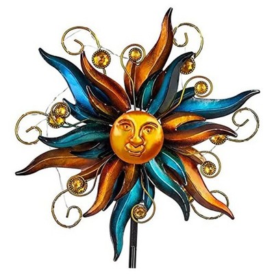 Garden Solar Wind Spinner, Sun Outdoor Metal Wind A-sun (One Side 2 Blades)