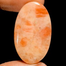 100 Natural Sunstone Oval Shape Cabochon Loose Gemstone 33 Ct 32X19X5mm UG-2640