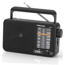 Portable Radio am fm,Transistor Radio with Best Reception,Large Tuning Black
