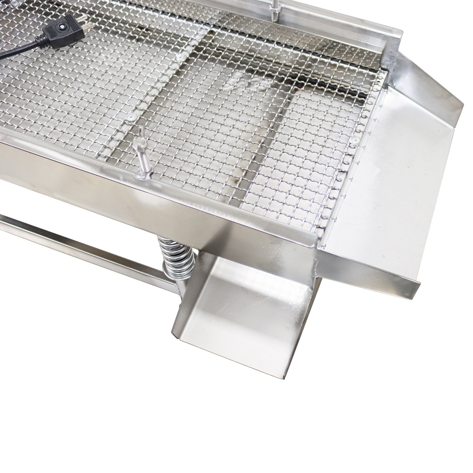 110V Stainless Steel Linear Vibrating Screen Single Layer 11mm Square Hole