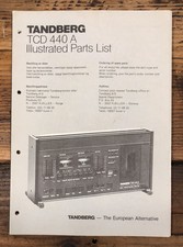 Tandberg TCD-440A TCD 440 A Cassette Illustrated Parts List  *Original*