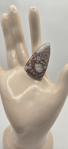 925 Sterling Silver Coffee Bean Jasper Ring Size 7.5