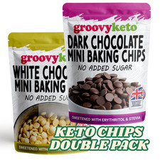 Groovy Keto Dark & White Chocolate Chips Bundle | No Added Sugar | Keto Friendly
