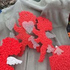 Huge Lot Of 12 Melted Popcorn Plastic Valentines Decorations Hearts & Cupids VTG — photo 7